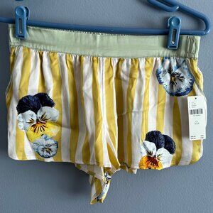 The LyreBird Silky Pajama Shorts in Gold